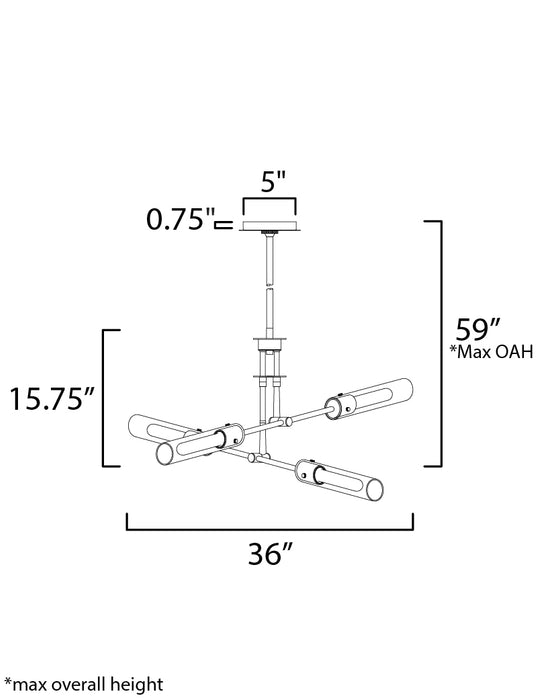 Maxim Equilibrium 4-Light LED Flush Mount Convertible Model: 26374CLNAB