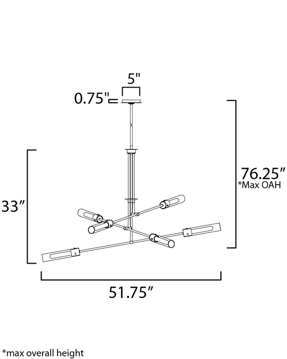 Maxim Equilibrium 6-Light LED Pendant Model: 26376CLNAB