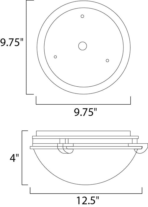 Maxim Malaga 2-Light Flush Mount Model: 2680MRWT