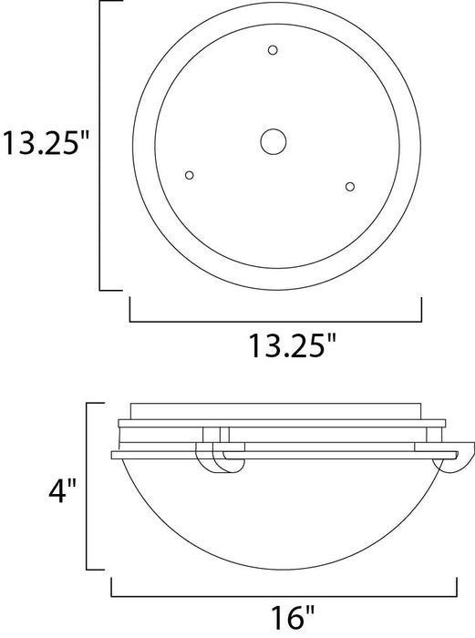 Maxim Malaga 3-Light Flush Mount Model: 2681FTSN