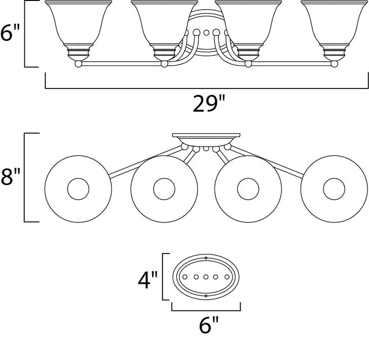 Maxim Malaga 4-Light Bath Vanity Model: 2689MRSN