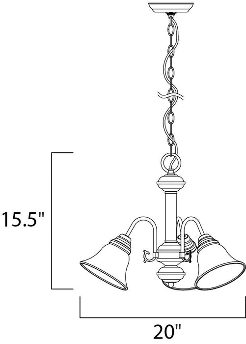 Maxim Malaga 3-Light Chandelier Model: 2697MRSN