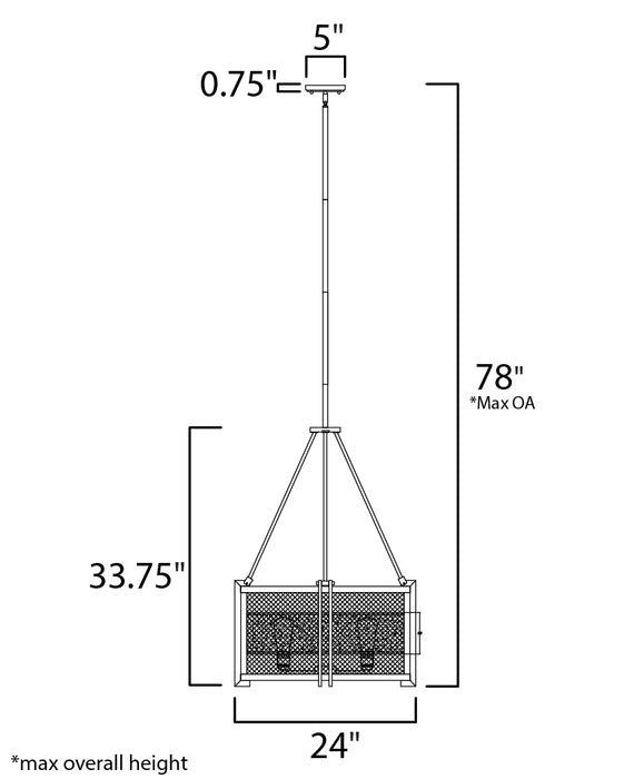 Maxim Boundry 6-Light Chandelier Model: 27565BKBWAB