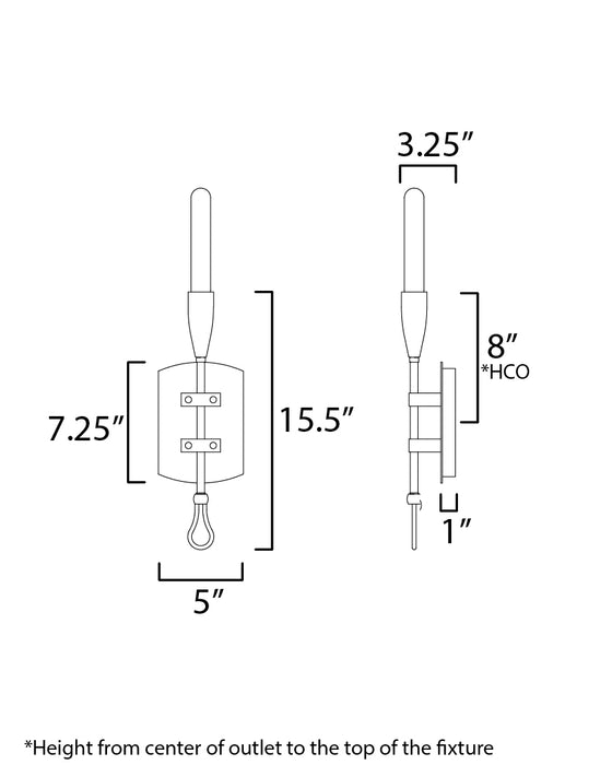 Maxim Pioneer 1-Light Sconce Model: 27710AR