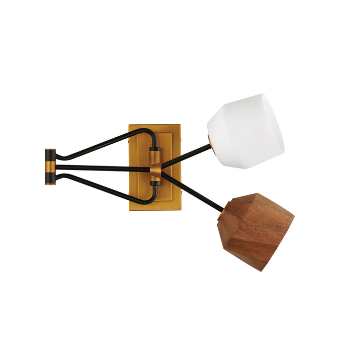 Maxim Akimbo 2-Light Swing Arm Wall Sconce W LED Bulbs Model: 28272DBZAB