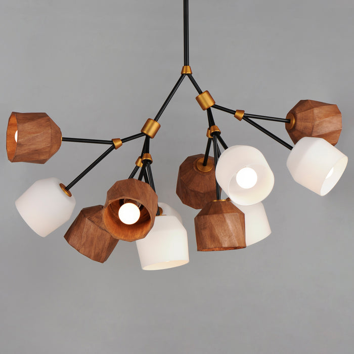 Maxim Akimbo 12-Light Pendant W LED Bulbs Model: 28278DBZAB