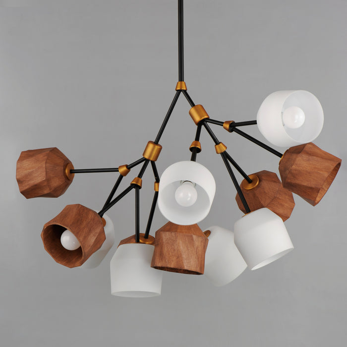 Maxim Akimbo 12-Light Pendant W LED Bulbs Model: 28278DBZAB