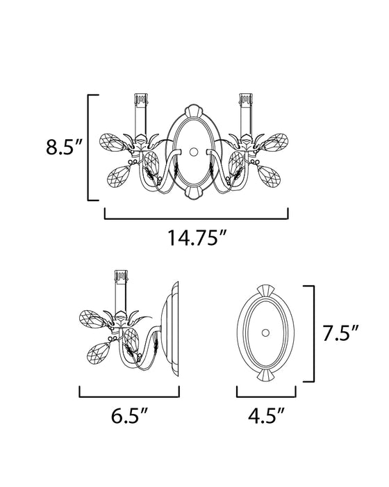 Maxim Elegante 2-Light Wall Sconce Model: 2857OI