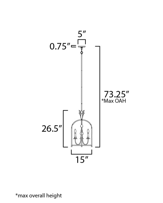 Maxim Paloma 3-Light Foyer Pendant Model: 2884GL