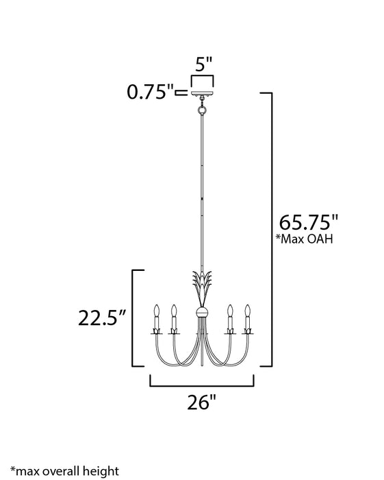 Maxim Paloma 5-Light Chandelier Model: 2885AR