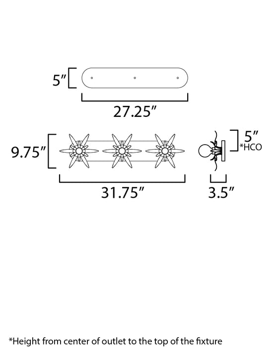 Maxim Paloma 3-Light Sconce Model: 2886AR