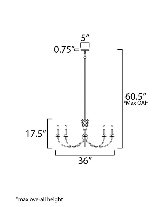 Maxim Paloma 8-Light Chandelier Model: 2888GL