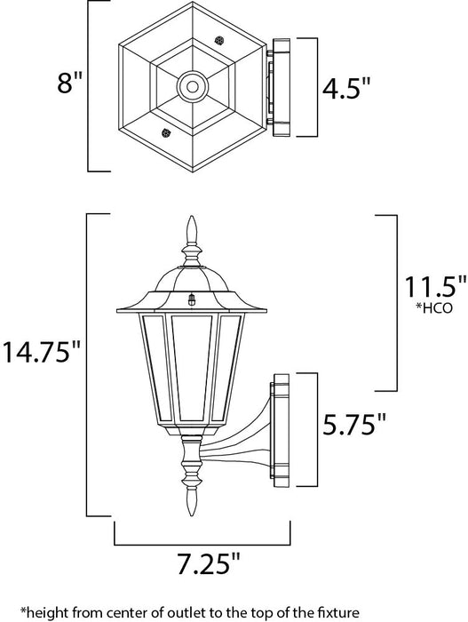 Maxim Builder Cast 1-Light Outdoor Wall Mount Model: 3000CLWT