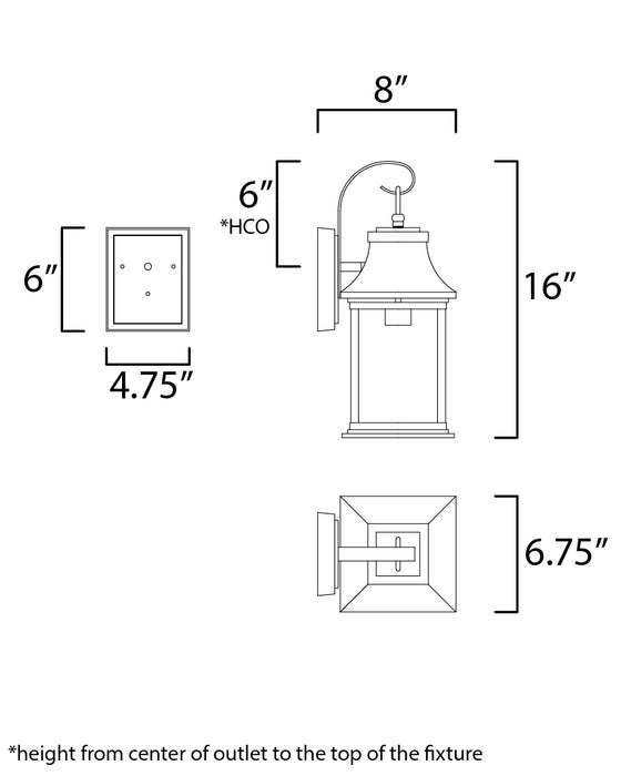 Maxim Vicksburg 1-Light Small Outdoor Wall Sconce Model: 30022CLBK