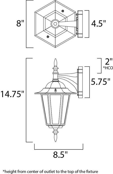 Maxim Builder Cast 1-Light Outdoor Wall Mount Model: 3002CLWT