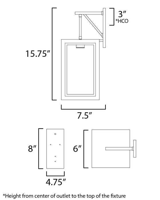Maxim Neoclass 1-Light Outdoor Sconce Model: 30052CLWTGLD