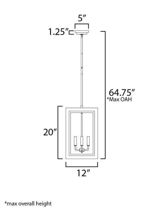 Maxim Neoclass 4-Light Outdoor Pendant Model: 30058CLBKGLD