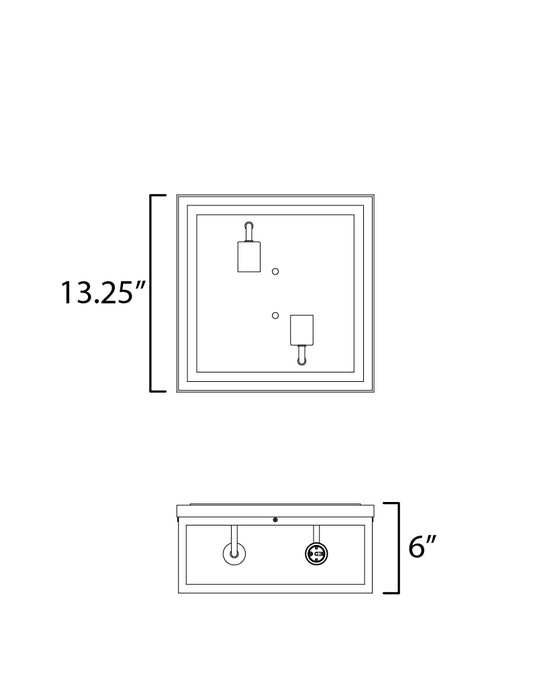 Maxim Neoclass 2-Light Outdoor Flush Mount Model: 30059CLWTGLD