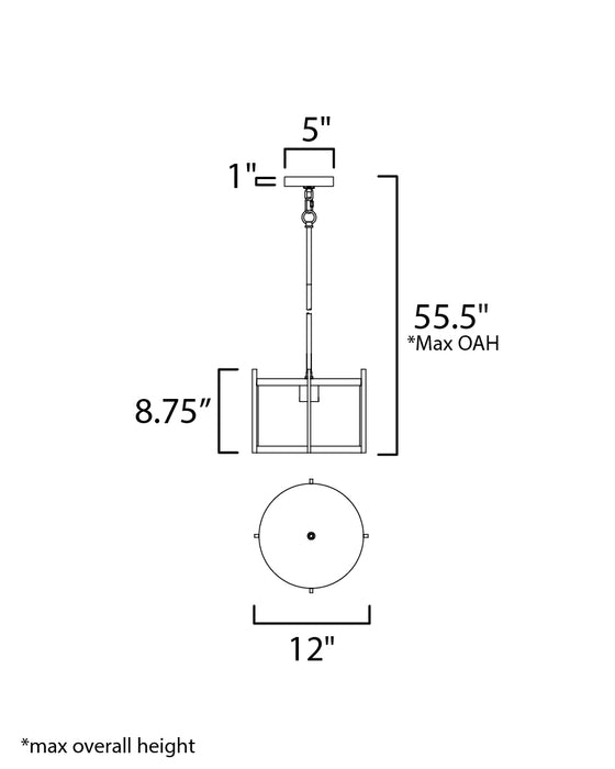 Maxim Belfry 1-Light Semi-Flush/Pendant Model: 30061CLBK