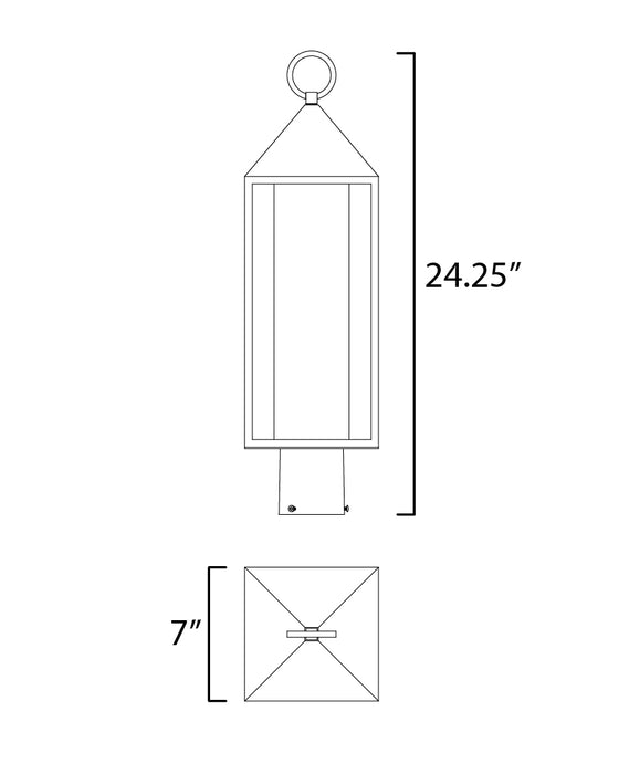 Maxim Aldous 1-Light Outdoor Post Mount Model: 30070SWBK