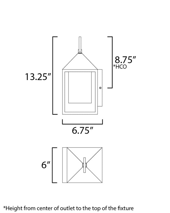 Maxim Aldous 1-Light Small Outdoor Sconce Model: 30071SWBK