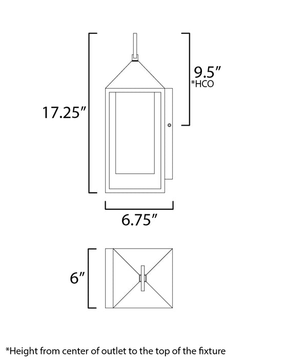 Maxim Aldous 1-Light Outdoor Sconce Model: 30072SWBK