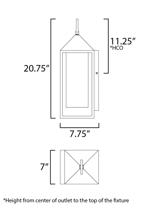 Maxim Aldous 1-Light Large Outdoor Sconce Model: 30073SWBK