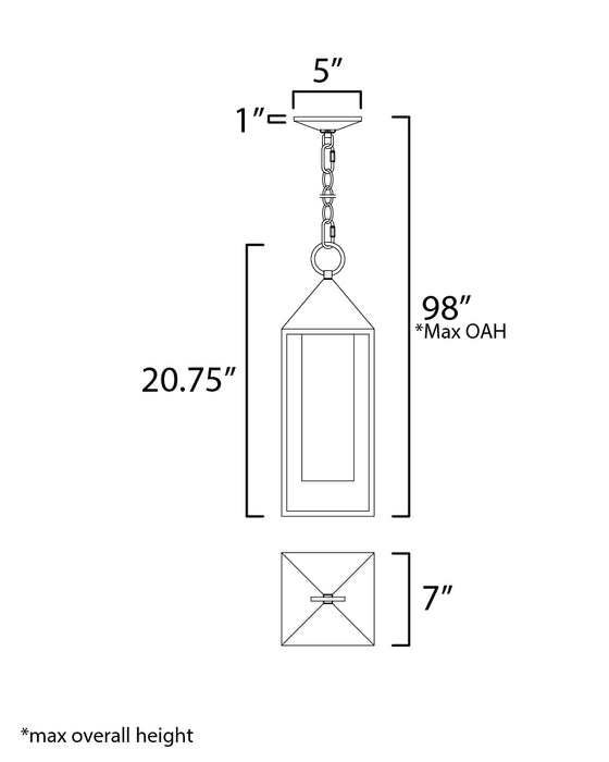 Maxim Aldous 1-Light Outdoor Pendant Model: 30079SWBK