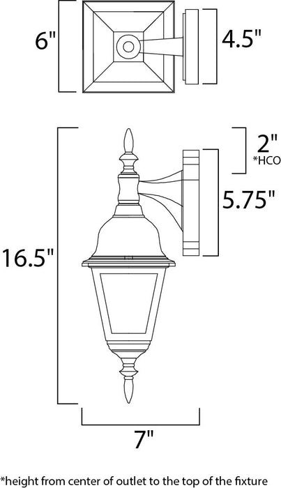 Maxim Builder Cast 1-Light Outdoor Wall Mount Model: 3007CLBK