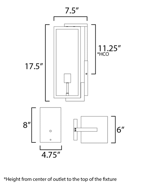 Maxim Catalina Outdoor Up-Light Wall Sconce Model: 30091CLDBZ