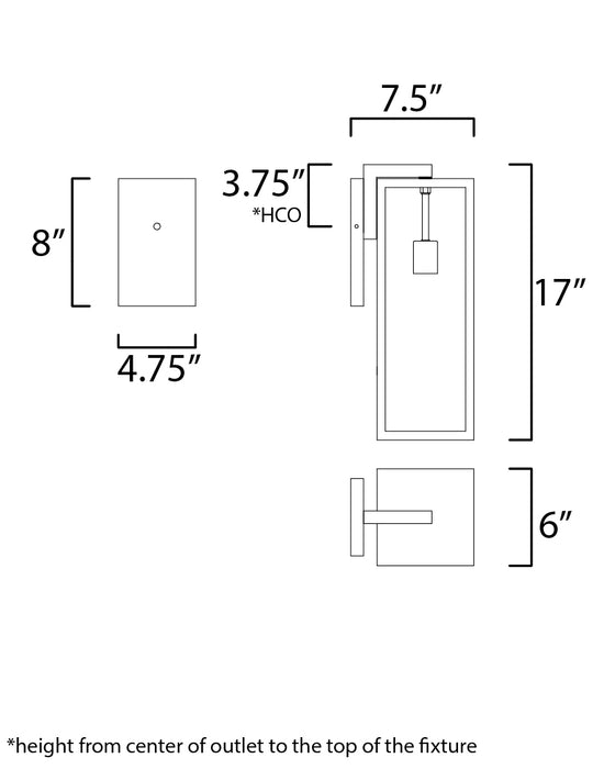 Maxim Catalina 1-Light Medium Outdoor Wall Sconce Model: 30093CLDBZ