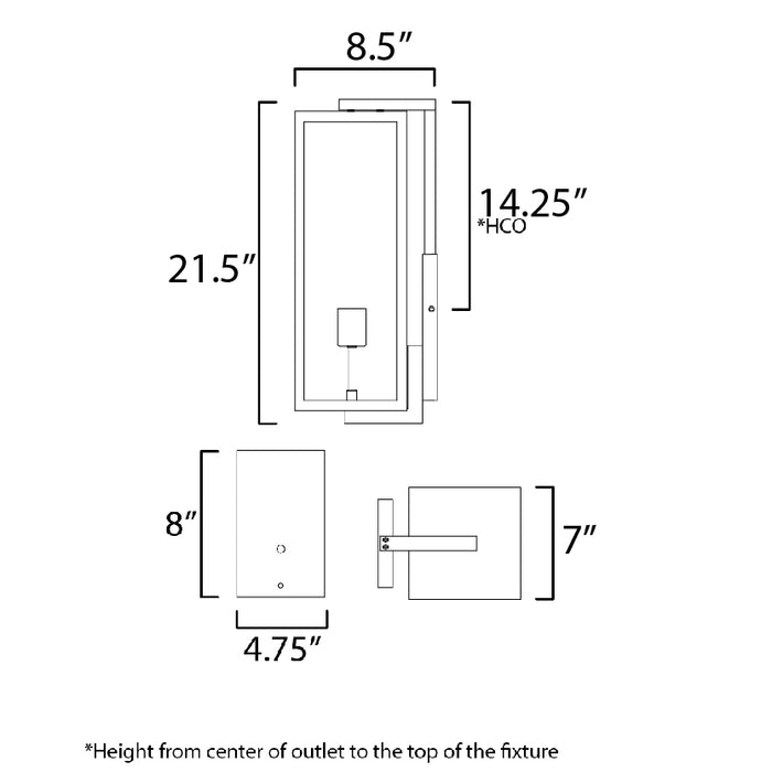 Maxim Catalina Large Outdoor Up-Light Wall Sconce Model: 30095CLDBZ