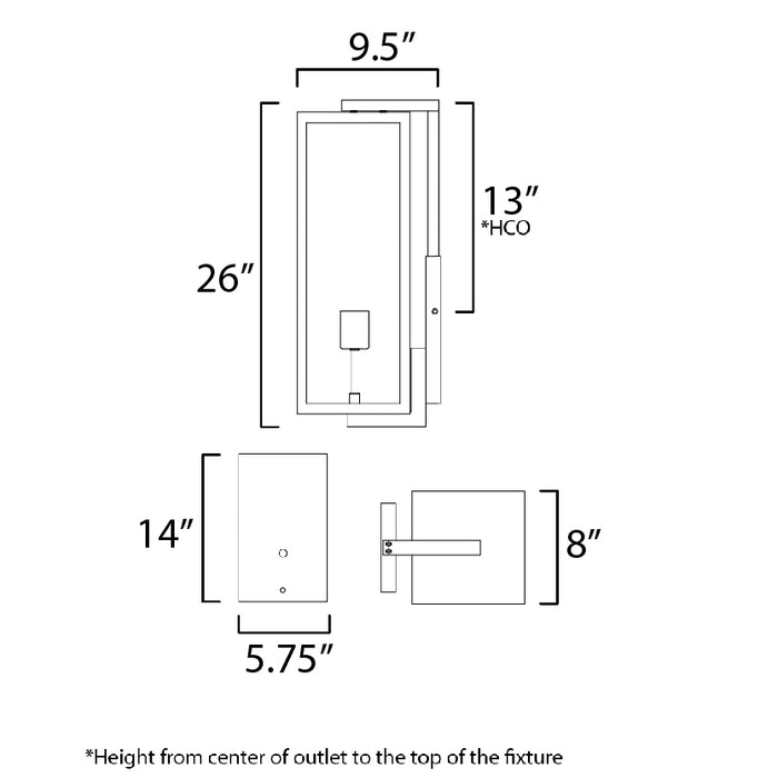 Maxim Catalina 2-Light XL Outdoor Up-Light Wall Sconce Model: 30096CLDBZ