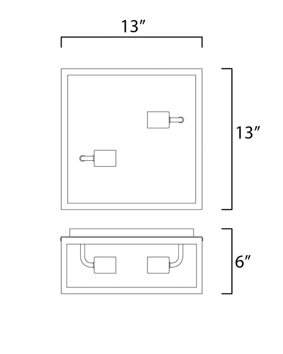 Maxim Catalina 2-Light Outdoor Ceiling Mount Model: 30098CLDBZ