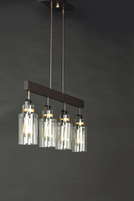 Maxim Magnolia 4-Light Linear Pendant Model: 30176CLBZGLD