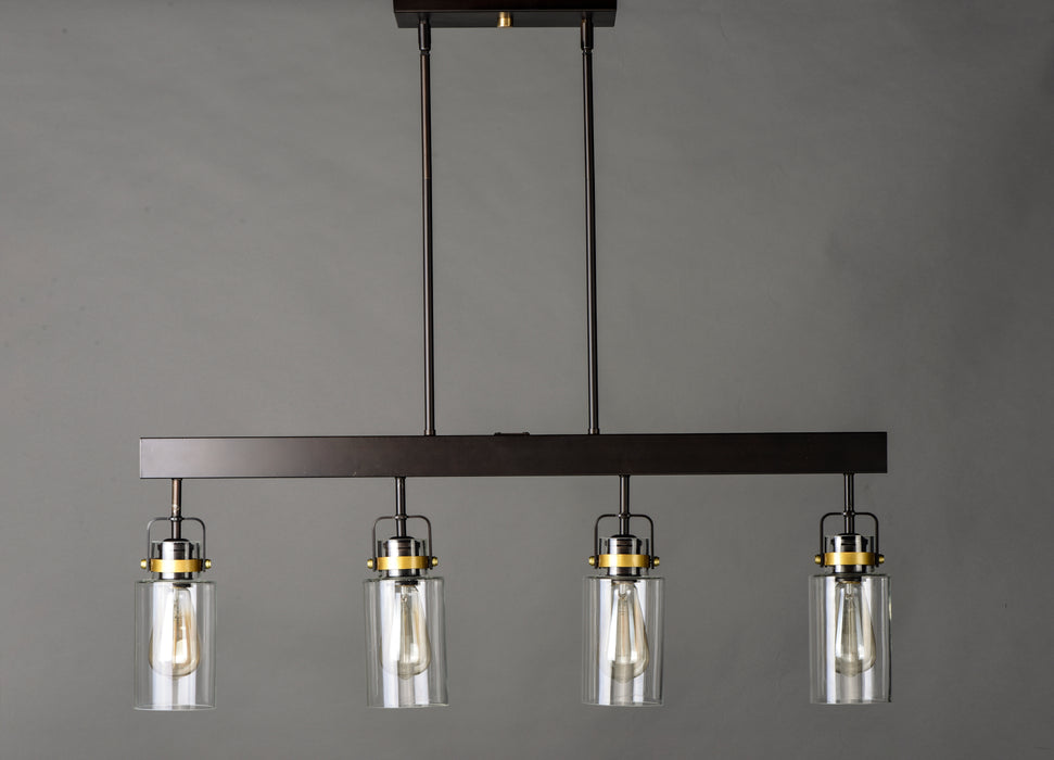 Maxim Magnolia 4-Light Linear Pendant Model: 30176CLBZGLD