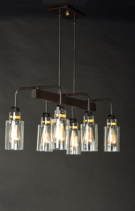 Maxim Magnolia 6-Light Linear Pendant Model: 30177CLBZGLD