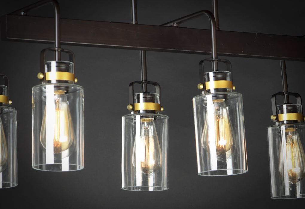 Maxim Magnolia 6-Light Linear Pendant Model: 30177CLBZGLD