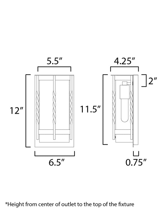 Maxim Foundry 1-Light Outdoor Wall Sconce Model: 30191CDBK