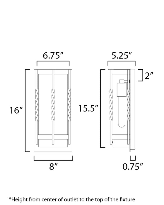 Maxim Foundry 1-Light Outdoor Wall Sconce Model: 30192CDBK