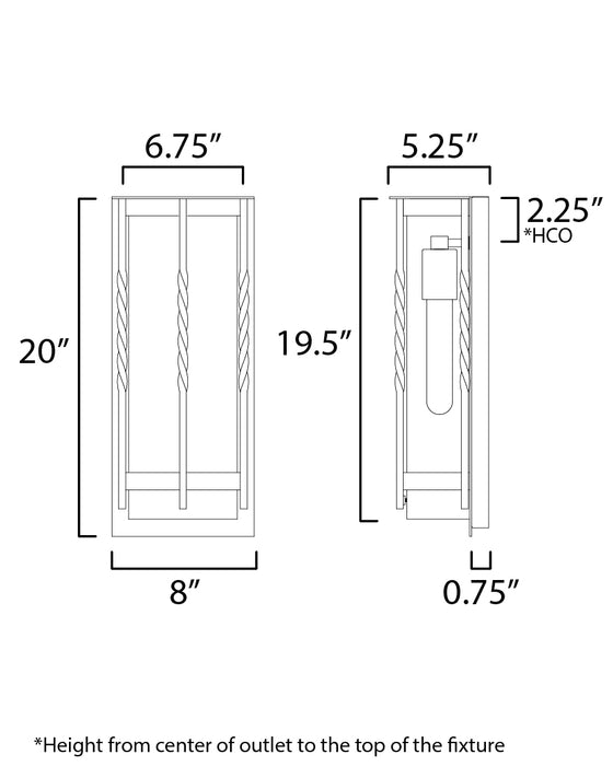 Maxim Foundry 1-Light Outdoor Wall Sconce Model: 30193CDBK