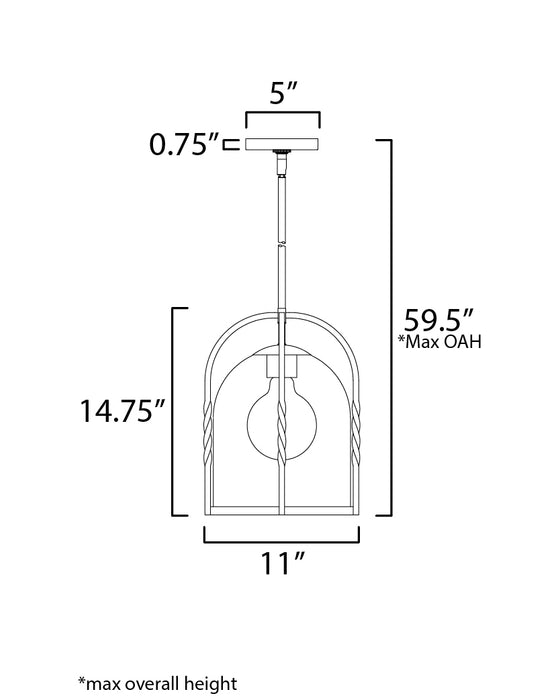 Maxim Foundry 1-Light Pendant Model: 30194CDBK