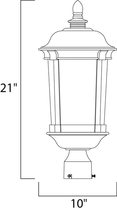 Maxim Dover Cast 3-Light Outdoor Pole/Post Lantern Model: 3021CDBZ