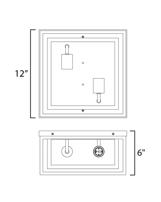 Maxim Cabana 2-Light Flush Mount Model: 3031CDBK