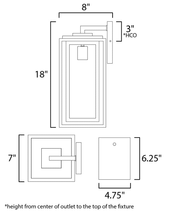 Maxim Cabana 1-Light Large Outdoor Sconce Model: 3035CDBK