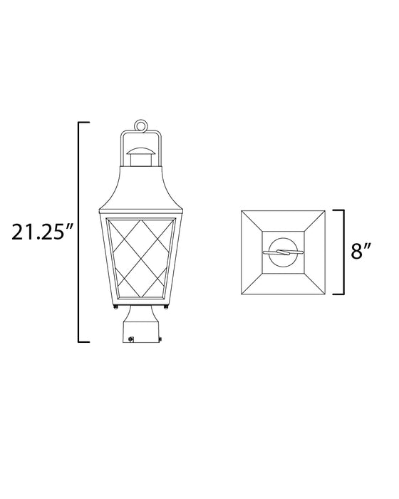 Maxim Storybook 1-Light Outdoor Post Model: 30360CLBK