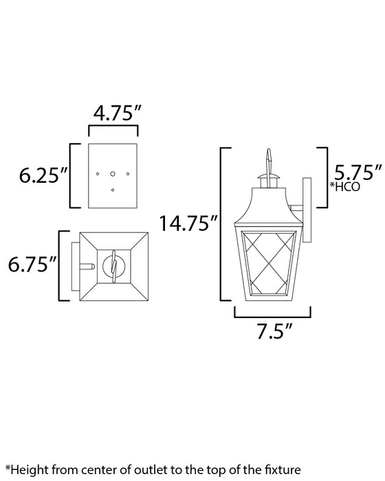 Maxim Storybook 1-Light Outdoor Small Wall Sconce Model: 30361CLBK