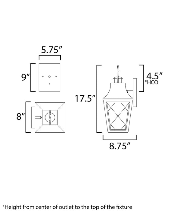 Maxim Storybook 1-Light Outdoor Wall Sconce Model: 30362CLBK