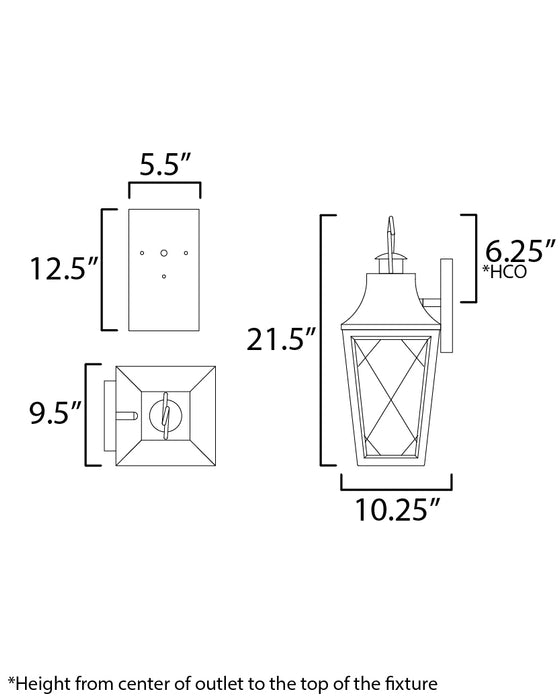 Maxim Storybook 1-Light Outdoor Large Wall Sconce Model: 30363CLBK