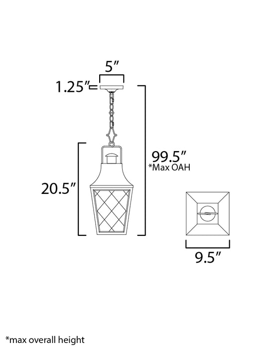 Maxim Storybook 1-Light Outdoor Pendant Model: 30369CLBK